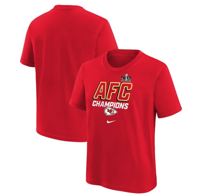 Shop Nike Youth   Red Kansas City Chiefs 2023 Afc Champions Iconic T-shirt