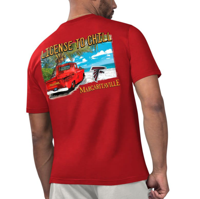 Shop Margaritaville Red Atlanta Falcons Licensed To Chill T-shirt
