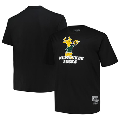 Shop Mitchell & Ness Black Milwaukee Bucks Big & Tall Hardwood Classics Vintage Logo T-shirt