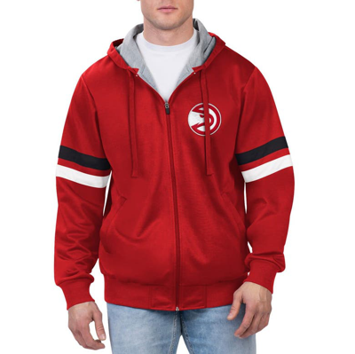 Shop G-iii Sports By Carl Banks Red Atlanta Hawks Contender Full-zip Hoodie Jacket