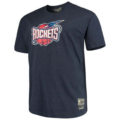Shop Mitchell & Ness Navy Houston Rockets Big & Tall Hardwood Classics Vintage Logo T-shirt