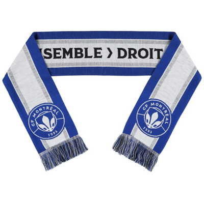 Shop Ruffneck Scarves Cf Montreal Motto Double-sided Scarf In Blue