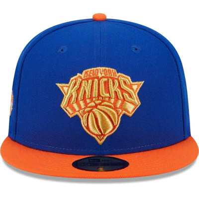 Shop New Era Blue/orange New York Knicks Gameday Gold Pop Stars 59fifty Fitted Hat