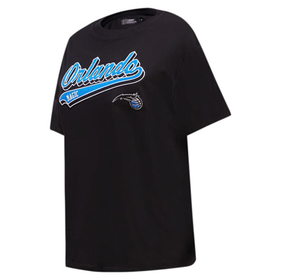 Pro Standard Black Orlando Magic Script Boyfriend T-shirt In Black