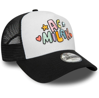 Shop New Era Youth  Black Ac Milan Wordmark E-frame 9forty Trucker Adjustable Hat