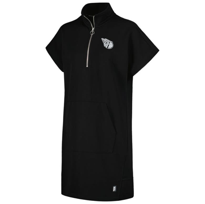 Shop Dkny Sport Black Cleveland Guardians Emily Quarter-zip Sneaker Dress