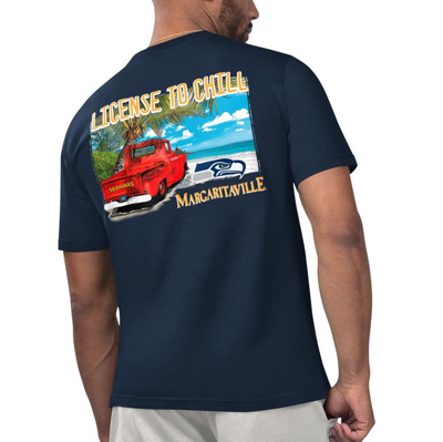 Shop Margaritaville College Navy Seattle Seahawks Licensed To Chill T-shirt