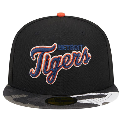Shop New Era Black Detroit Tigers Metallic Camo 59fifty Fitted Hat