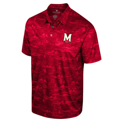 Shop Colosseum Red Maryland Terrapins Daly Print Polo
