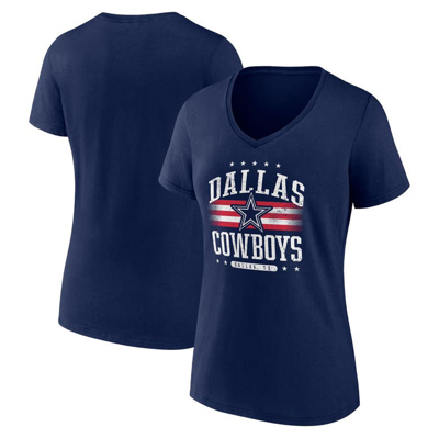 Shop Fanatics Branded Navy Dallas Cowboys Americana V-neck T-shirt