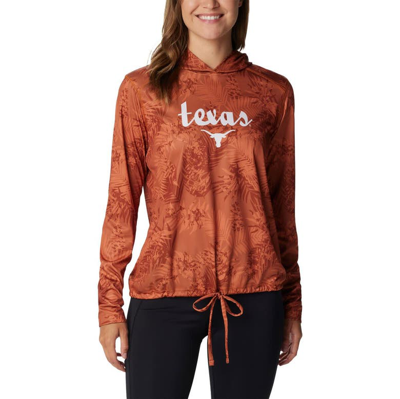 Shop Columbia Texas Orange Texas Longhorns Summerdry Printed Long Sleeve Hoodie T-shirt In Burnt Orange