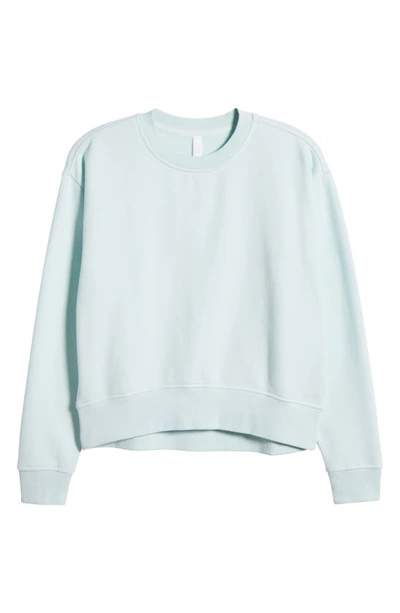 Shop Zella Cloud Fleece Sweatshirt In Green Glimmer