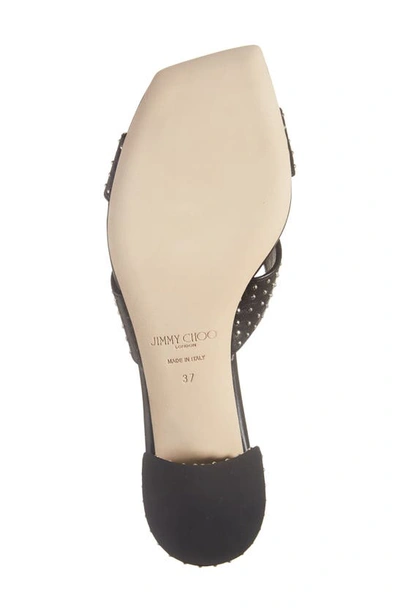 Shop Jimmy Choo Ellison Studded Slide Sandal In Black/ Silver