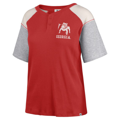 Shop 47 ' Red Georgia Bulldogs Underline Harvey Colorblock Raglan Henley T-shirt