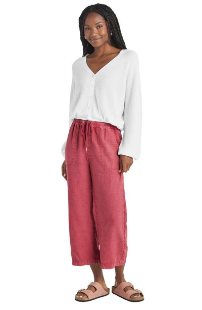 Splendid Bri Rib Blouson Sleeve Cardigan In White