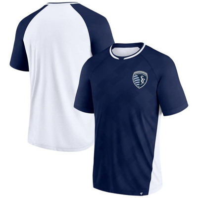 Shop Fanatics Branded Navy Sporting Kansas City Attacker Raglan T-shirt