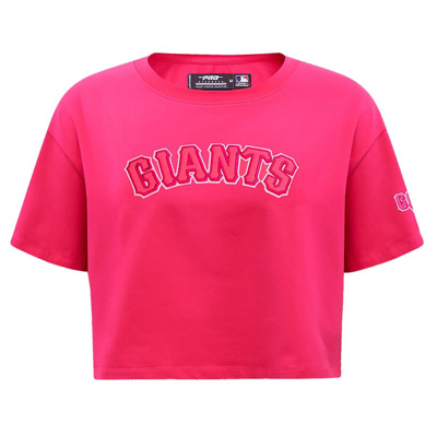 Shop Pro Standard Pink San Francisco Giants Triple Pink Boxy Cropped T-shirt
