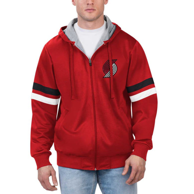 Shop G-iii Sports By Carl Banks Red Portland Trail Blazers Contender Full-zip Hoodie Jacket