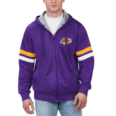 Shop G-iii Sports By Carl Banks Purple Los Angeles Lakers Contender Full-zip Hoodie Jacket