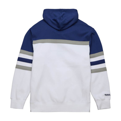 Shop Mitchell & Ness White/blue Toronto Maple Leafs Head Coach Pullover Hoodie