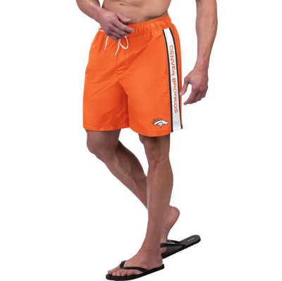 Shop G-iii Sports By Carl Banks Orange Denver Broncos Streamline Volley Swim Shorts