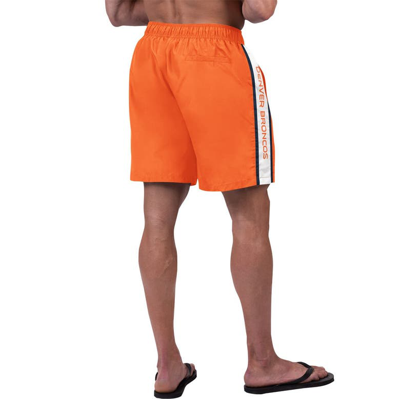 Shop G-iii Sports By Carl Banks Orange Denver Broncos Streamline Volley Swim Shorts