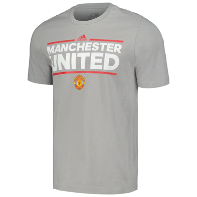 Shop Adidas Originals Adidas Gray Manchester United Lockup T-shirt