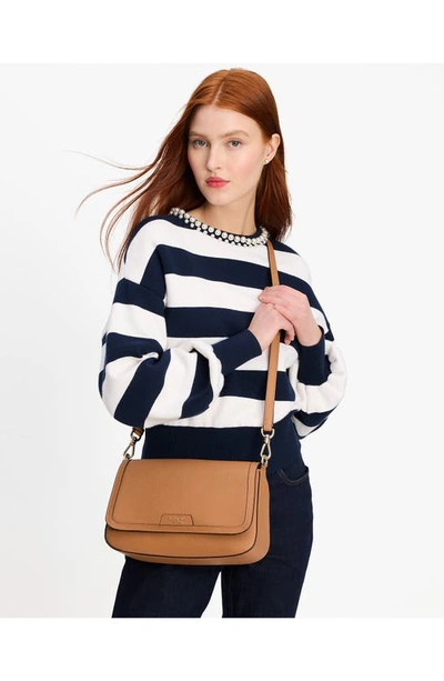 Shop Kate Spade Hudson Pebble Leather Shoulder Bag In Bungalow