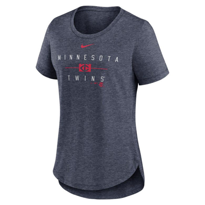 Shop Nike Heather Navy Minnesota Twins Knockout Team Stack Tri-blend T-shirt