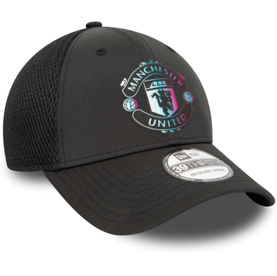 Shop New Era Black Manchester United Holographic 39thirty Flex Hat