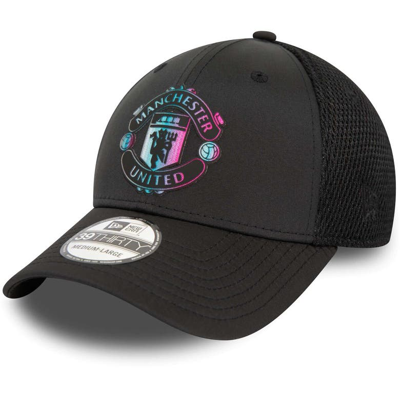Shop New Era Black Manchester United Holographic 39thirty Flex Hat