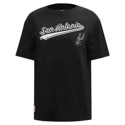 Shop Pro Standard Black San Antonio Spurs Script Boyfriend T-shirt