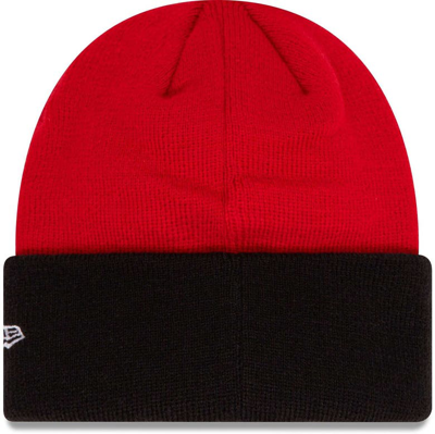 Shop New Era Youth  Red Ac Milan Wordmark Cuffed Knit Hat