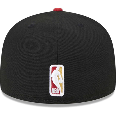 Shop New Era Black/red Miami Heat Gameday Gold Pop Stars 59fifty Fitted Hat