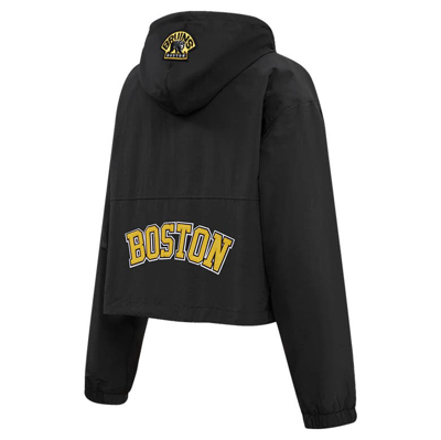 Shop Pro Standard Black Boston Bruins Classic Cropped Half-zip Wind Jacket