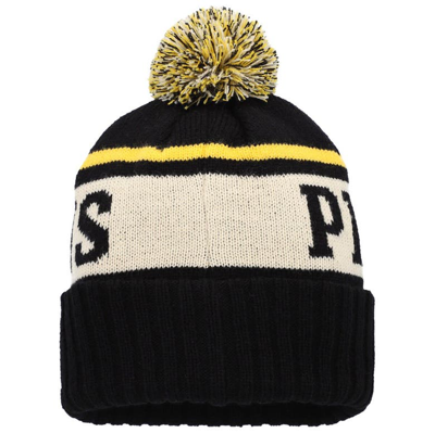 Shop American Needle Black/white Pittsburgh Penguins Pillow Line Cuffed Knit Hat With Pom
