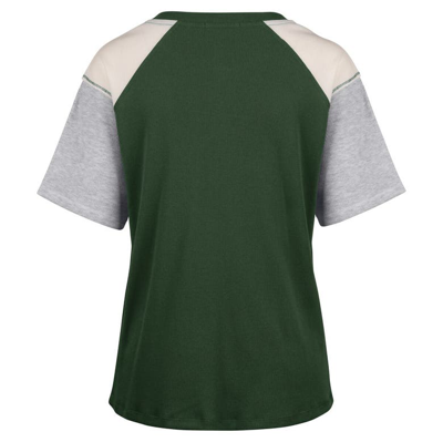 Shop 47 ' Green Miami Hurricanes Underline Harvey Colorblock Raglan Henley T-shirt