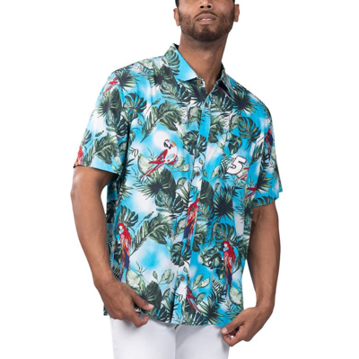 Shop Margaritaville Light Blue Kyle Larson Jungle Parrot Party Button-up Shirt