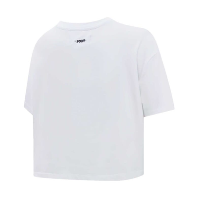 Pro Standard White Pittsburgh Penguins Boxy Script Tail Cropped T-shirt In White