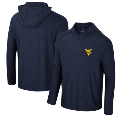 Shop Colosseum Navy West Virginia Mountaineers Cloud Jersey Raglan Long Sleeve Hoodie T-shirt