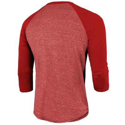 Majestic Men's  Threads Scarlet San Francisco 49ers 2023 Nfc Champions Tri-blend Raglan 3/4-sleeve T- In Scarlet