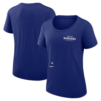 Shop Nike Royal Texas Rangers Authentic Collection Performance Scoop Neck T-shirt