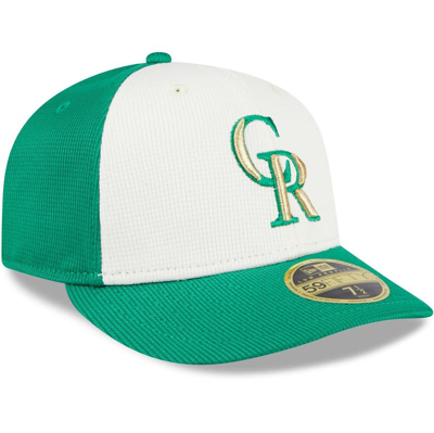 Shop New Era White/green Colorado Rockies 2024 St. Patrick's Day Low Profile 59fifty Fitted Hat