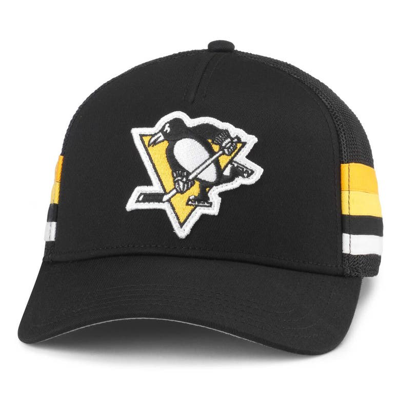 Shop American Needle Black Pittsburgh Penguins Hotfoot Stripes Trucker Adjustable Hat