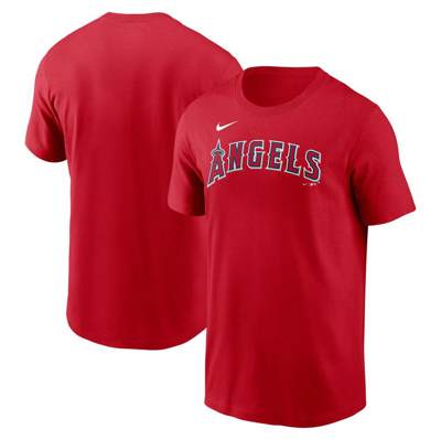 Shop Nike Red Los Angeles Angels Fuse Wordmark T-shirt