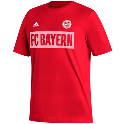 Shop Adidas Originals Adidas Red Bayern Munich Culture Bar T-shirt
