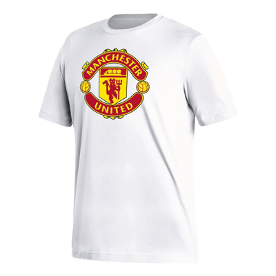 Shop Adidas Originals Adidas White Manchester United Crest T-shirt
