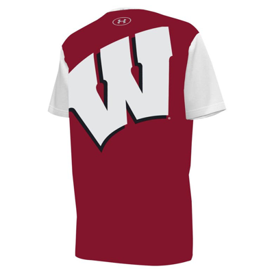 Shop Under Armour Youth  White/red Wisconsin Badgers Gameday T-shirt
