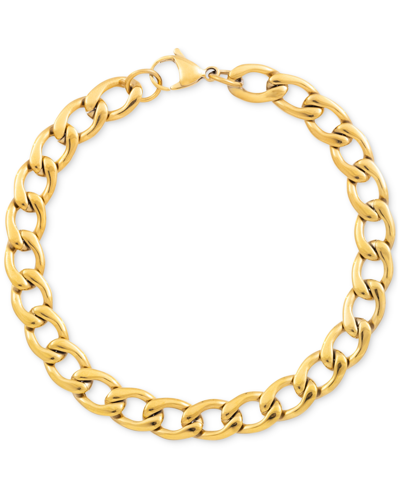 Shop Legacy For Men By Simone I. Smith Curb Chain Bracelet In Stainless Steel In Gold-tone