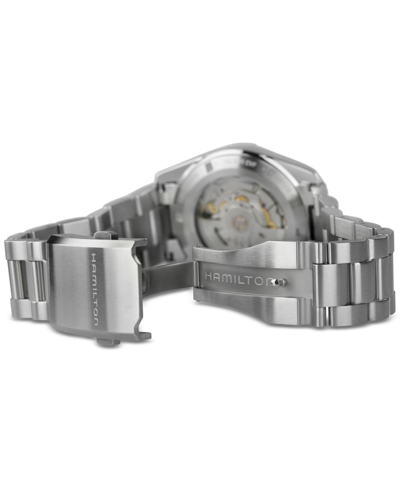 Shop Hamilton Women's Swiss Automatic Khaki Field Expedition Stainless Steel Bracelet Watch 37mm In Silver